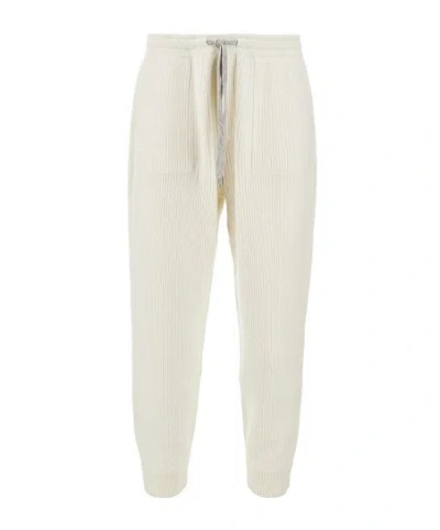 Brunello Cucinelli Drawstring Casual Pants In White