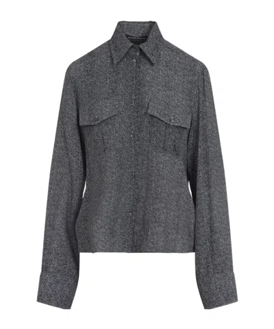Ermanno Scervino Grey Tailored Shirt With Classic Collar In Gray