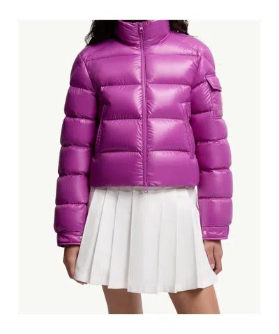 Moncler Long Sleeve Down Jacket In Pink