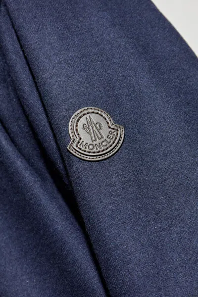 Moncler Hooded Button-fastening Sweater In Blue