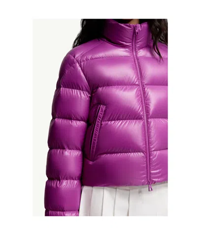 Moncler Long Sleeve Down Jacket In Pink