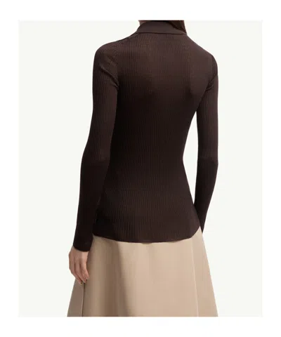 Moncler Long Sleeve Polo Shirt In Burgundy