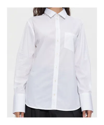 Victoria Beckham White Cotton Shirt With Back Detail In White
