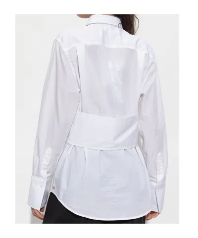 Victoria Beckham White Cotton Shirt With Back Detail In White
