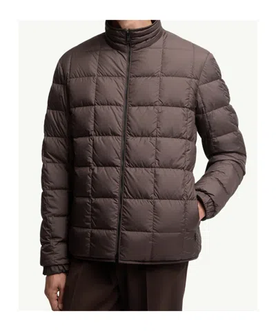 Moncler Logo-patch Jacket In Brown