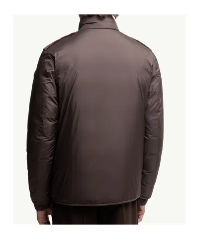 Moncler Logo-patch Jacket In Brown