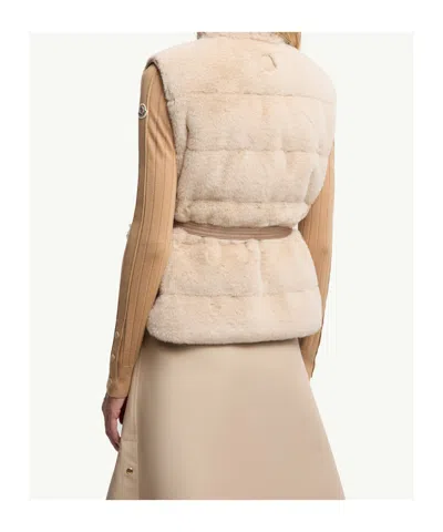 Moncler Sleeveless Down Vest In Neutral