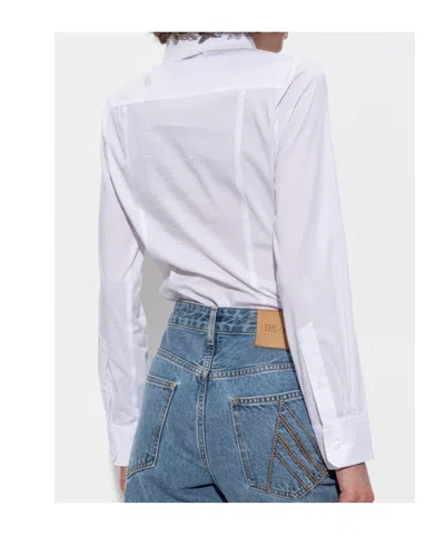 Coperni Bodysuit Collar Pointed Long Sleeves In White