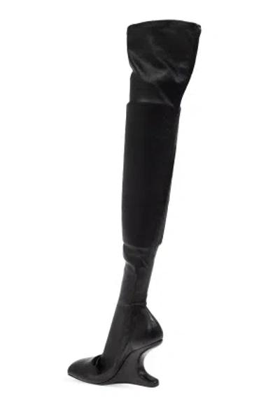 Rick Owens Cantilever Square Toe Above-knee Boots