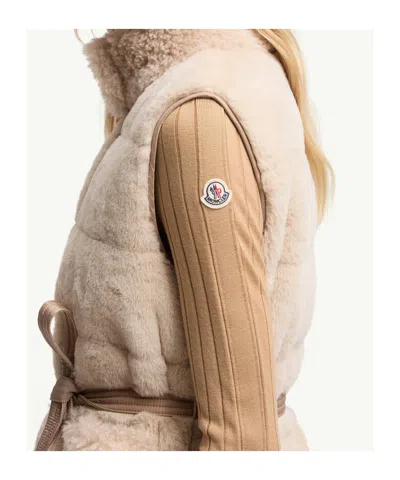 Moncler Sleeveless Down Vest In Neutral