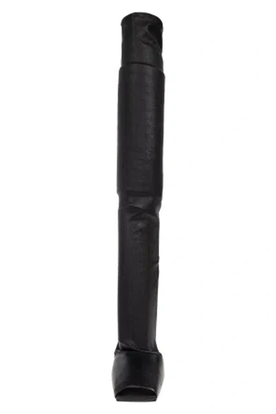 Rick Owens Cantilever Square Toe Above-knee Boots