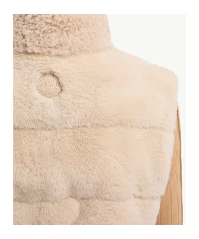 Moncler Sleeveless Down Vest In Neutral