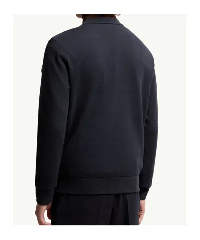 Moncler Cardigan En Coton Et Cachemire Avec Poche In Blue