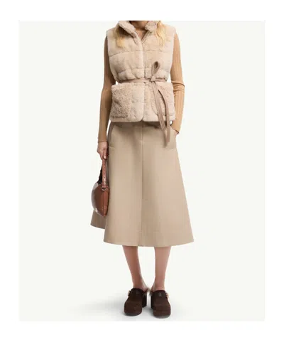Moncler Sleeveless Down Vest In Neutral