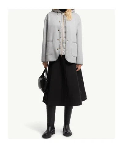 Moncler Reposse Convertible Wool And Cashmere-blend Jacket In Gray
