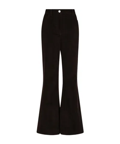 Ferragamo Sport Cotton-blend Flared Pants In Brown