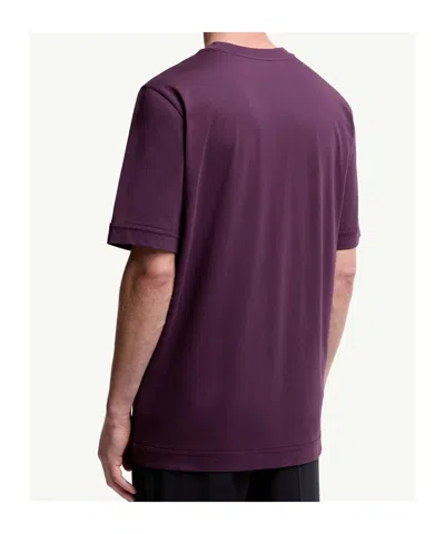 Moncler T-shirt En Coton À Empiècement Logo In Purple