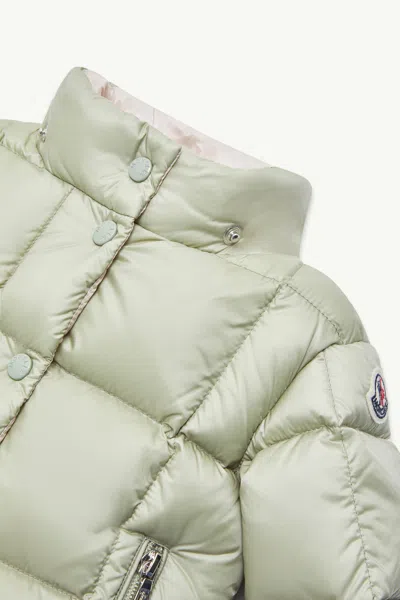 Moncler Long-sleeved Hooded Down Jacket In Neutral