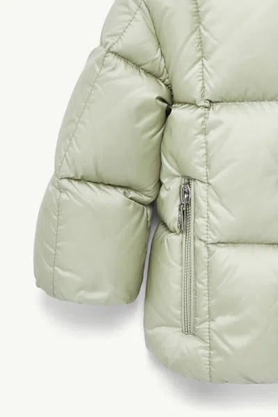Moncler Long-sleeved Hooded Down Jacket In Neutral