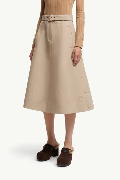 Moncler Jupe Midi En Coton In Neutral
