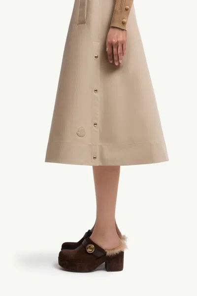 Moncler Jupe Midi En Coton In Neutral
