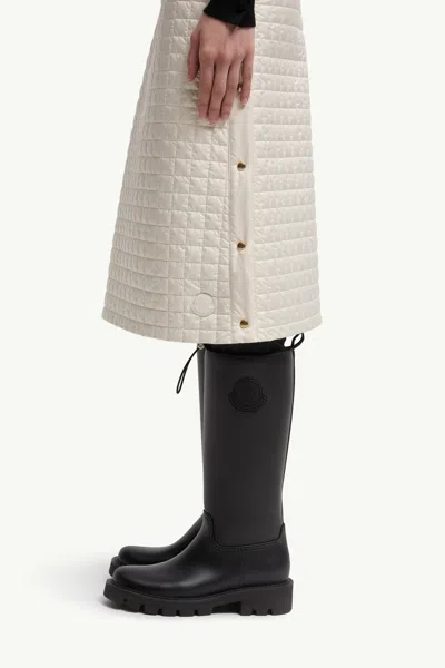 Moncler Quilted Button-fastening Midi Skirt In White