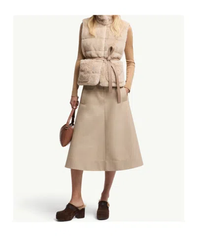 Moncler Jupe Midi En Coton In Neutral