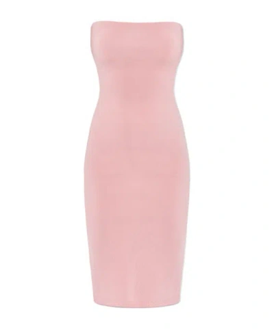 Jacquemus The Sera Strapless Midi Dress In Pink