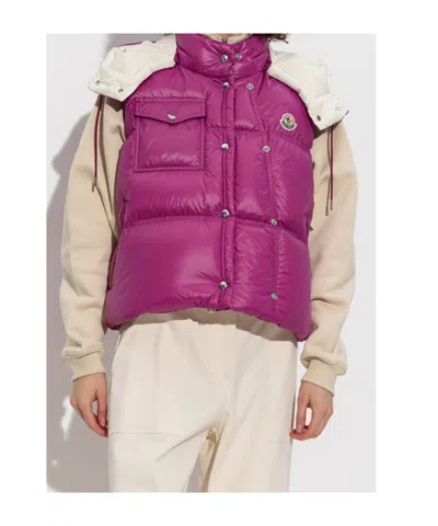 Moncler Sleeveless Down Vest In Purple