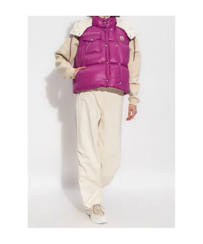 Moncler Sleeveless Down Vest In Purple