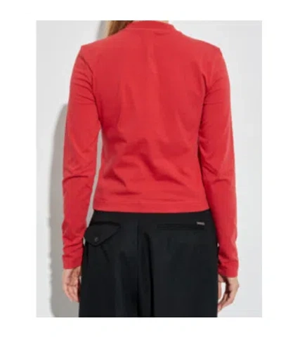 Jacquemus Women Long-sleeved T-shirt With Applique In Red