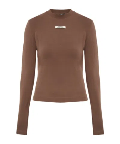 Jacquemus Long Sleeve T-shirt In Brown