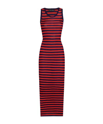 Dolce & Gabbana Ribbedbed Viscose Tank Top Dress In Red