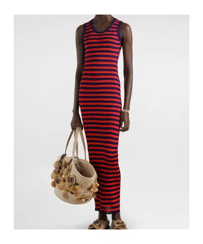 Dolce & Gabbana Ribbedbed Viscose Tank Top Dress In Red