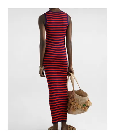 Dolce & Gabbana Ribbedbed Viscose Tank Top Dress In Red