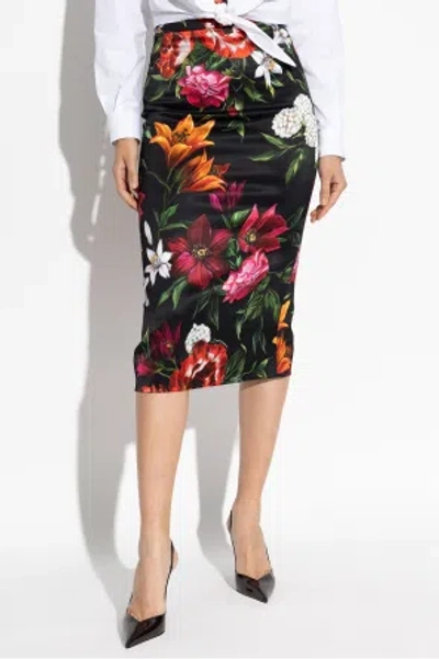 Dolce & Gabbana Floral-print Pencil Skirt In Multi