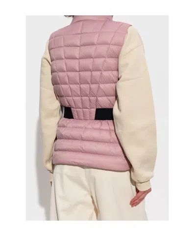 Moncler Long Sleeve Down Vest In Pink