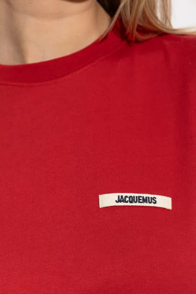 Jacquemus Round Neck Short Sleeve T-shirt In Red