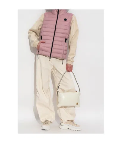 Moncler Long Sleeve Down Vest In Pink
