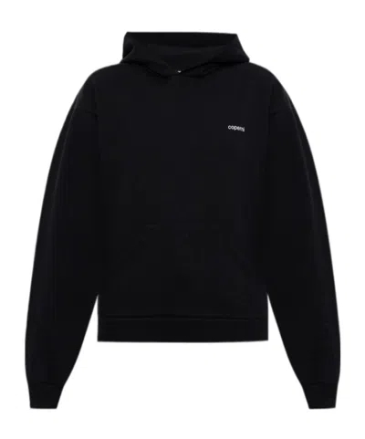 Coperni Long-sleeved Hooded Sweatshirt In Black