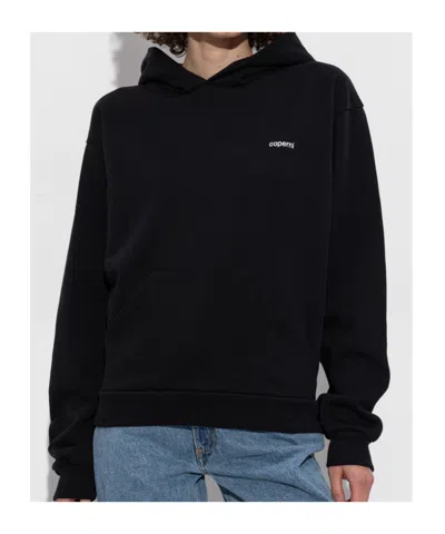 Coperni Long-sleeved Hooded Sweatshirt In Black