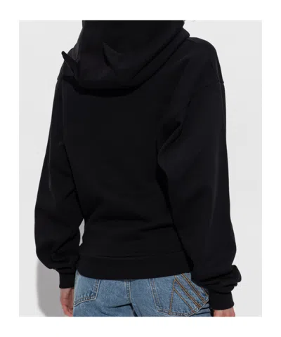 Coperni Long-sleeved Hooded Sweatshirt In Black