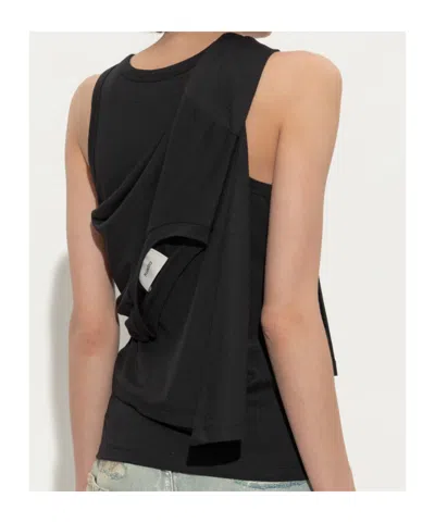 Coperni Round Neck Sleeveless Vest In Black