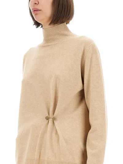 Fabiana Filippi Beige Virgin Wool Silk Tops In Yellow
