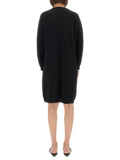 Fabiana Filippi Black Wool Silk Cashmere Dresses In Black