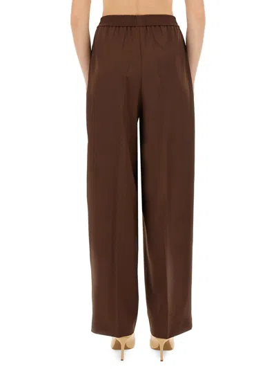 Fabiana Filippi Elastic-waist Side-seam Trousers In Brown