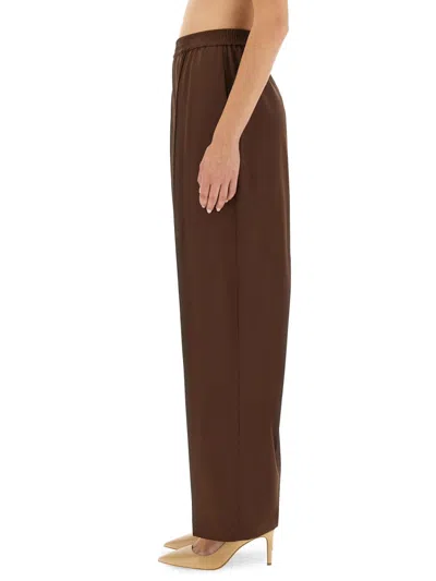 Fabiana Filippi Elastic-waist Side-seam Trousers In Brown