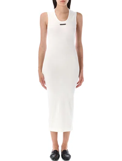 Essentials Rib Tank Dress In White