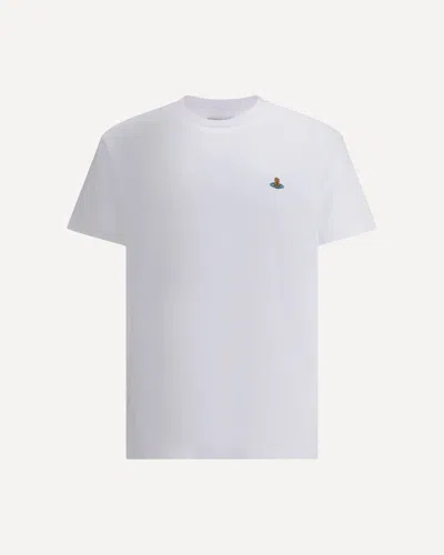 Vivienne Westwood White Crewneck T-shirt With Orb Logo Detail On The Front In Cotton Woman In White