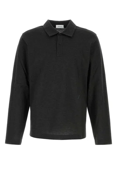 Ferragamo Graphite Cotton Blend Polo Shirt